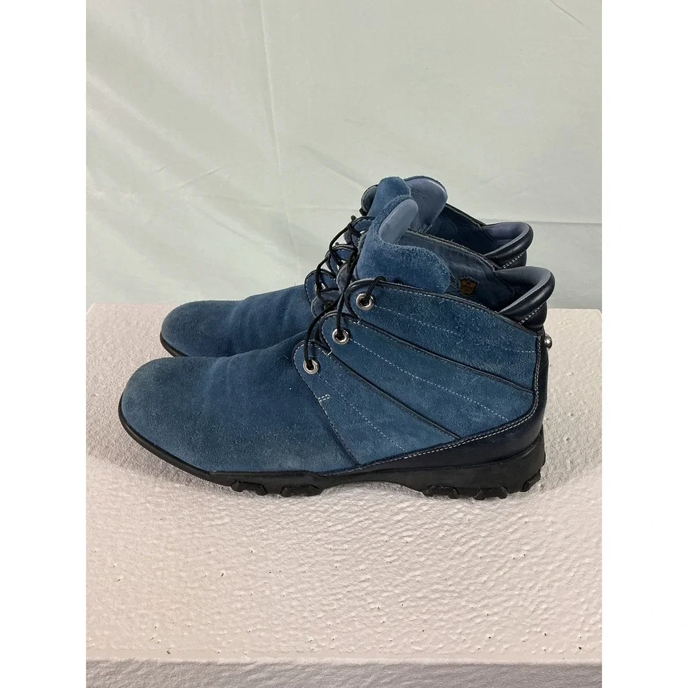 Cole Haan Blue Suede Leather Chukka Boots Mens 10.5 B D19050 Mid Top Lug Sole